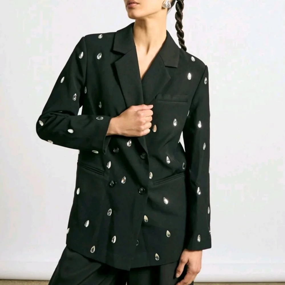 Diamante Embellished Oversized Blazer - Picture 4 of 4